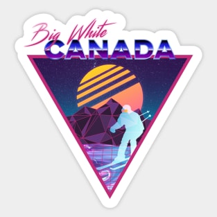 Retro Vaporwave Ski Mountain | Big White Canada | Shirts, Stickers, and More! Sticker